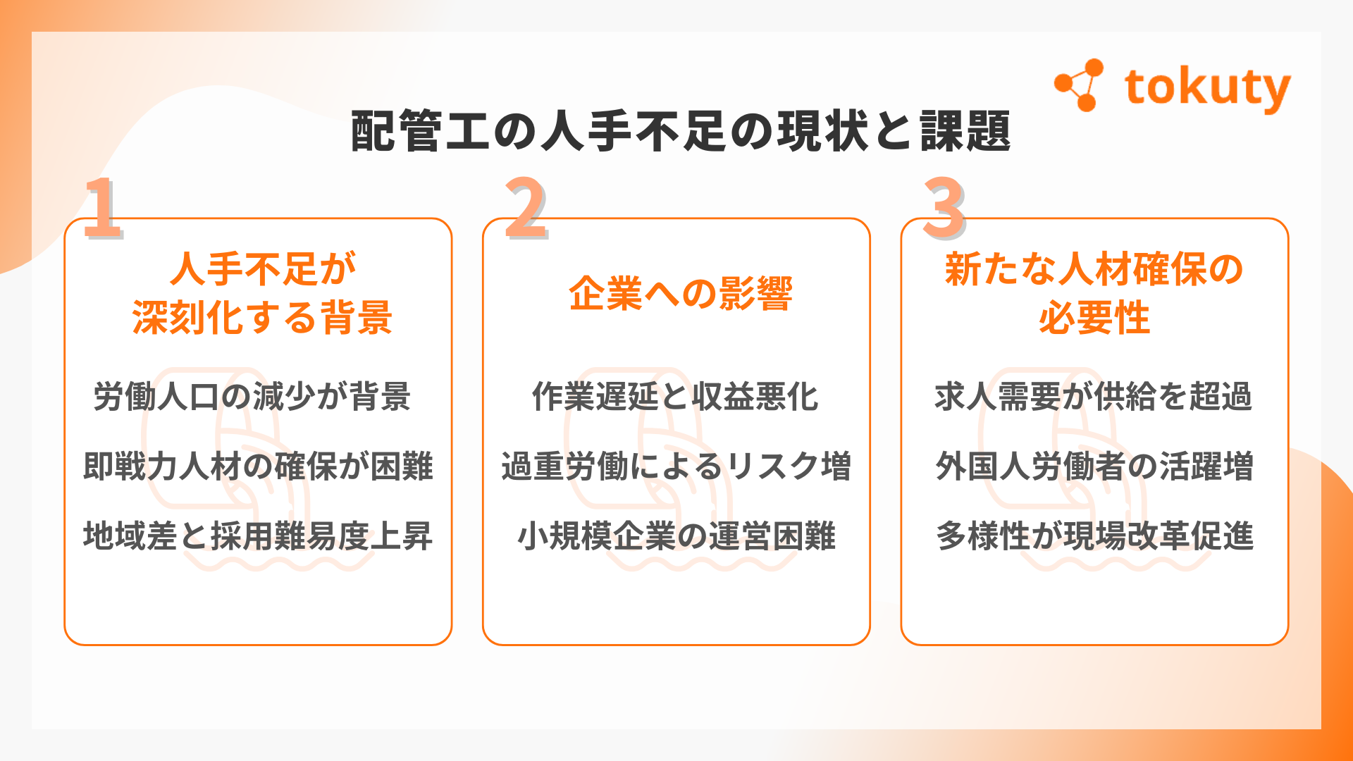 配管工の人手不足の現状と課題の画像