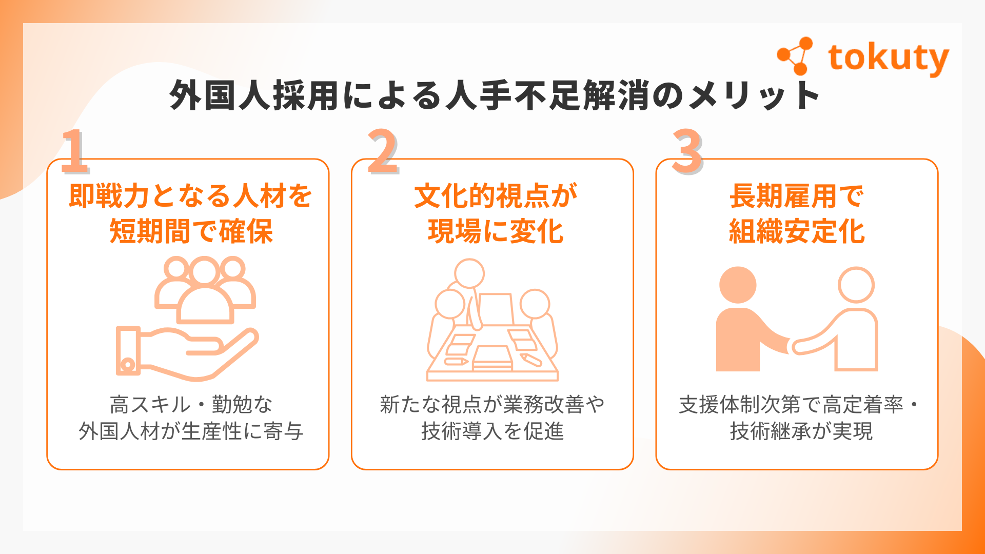 外国人採用による人手不足解消のメリットの画像