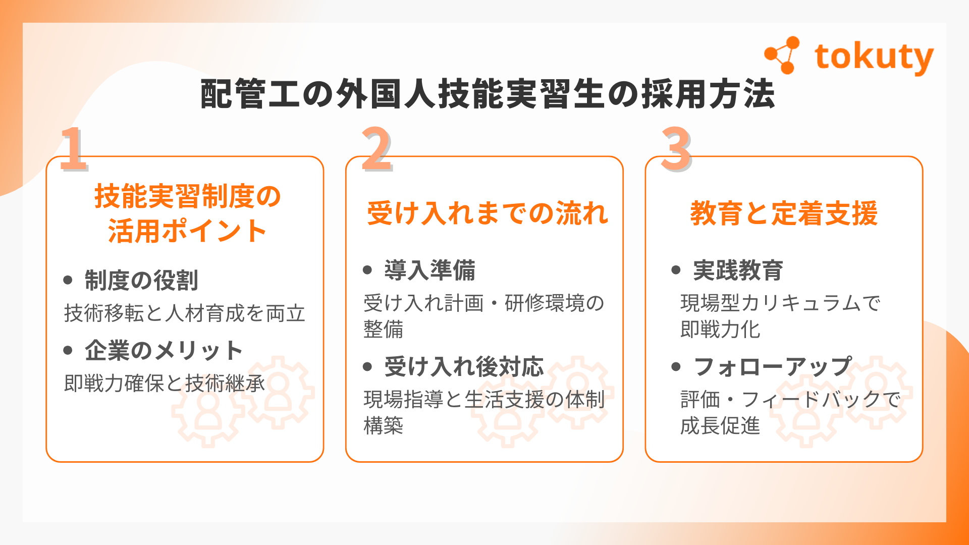 配管工の外国人技能実習生の採用方法の画像