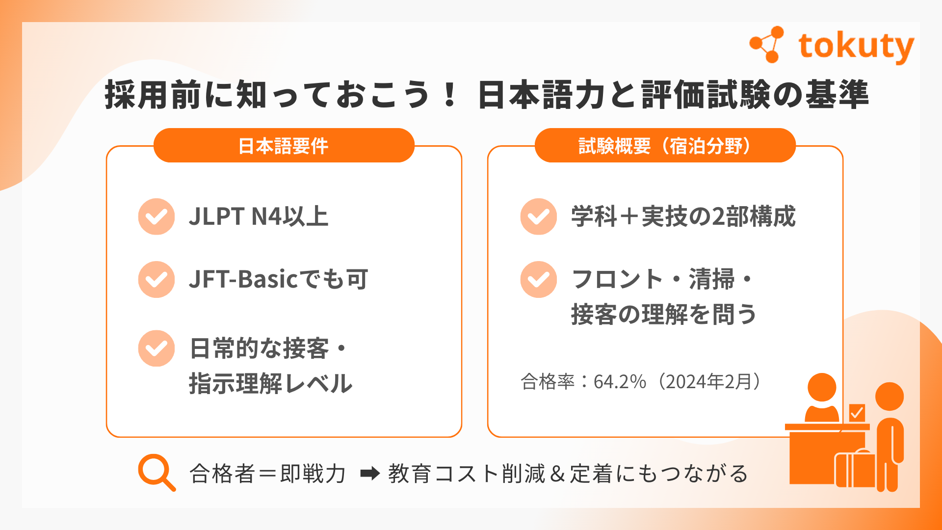 必要な日本語レベルと試験情報の画像