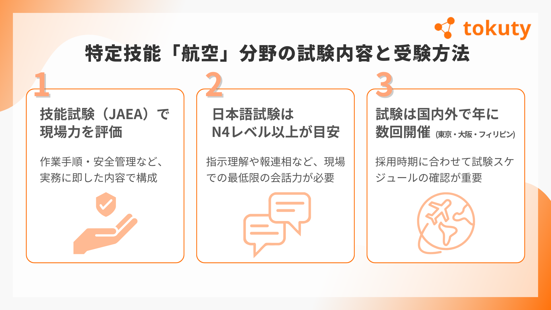 特定技能「航空」分野の試験内容と受験方法の画像