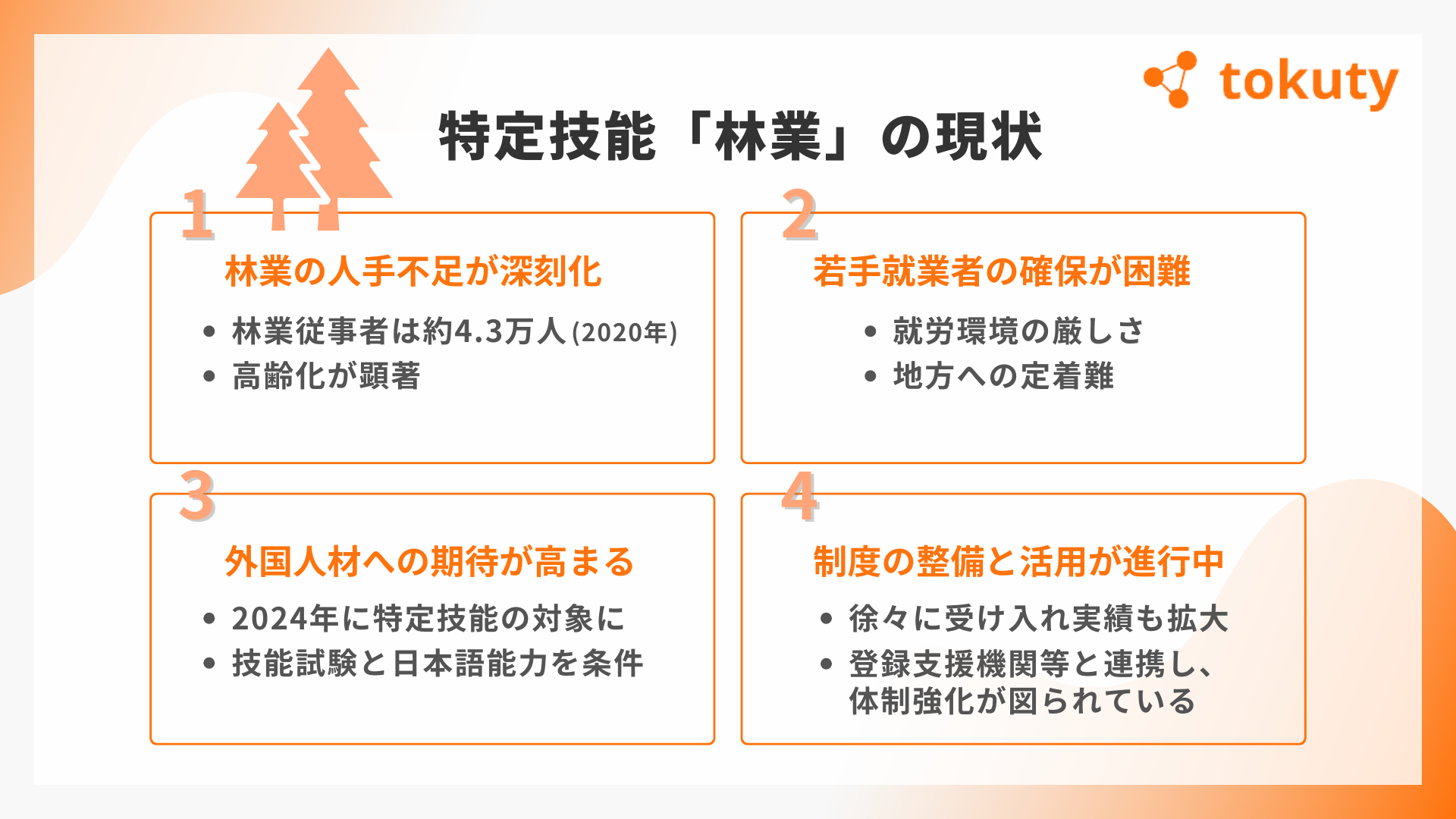特定技能『林業』の現状の画像