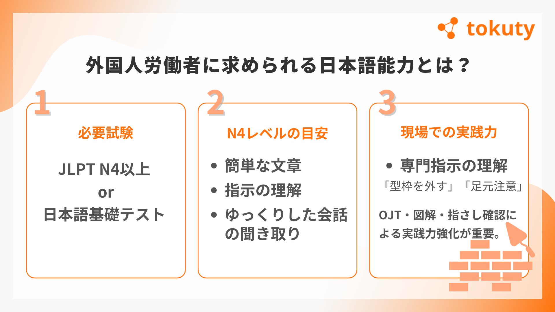 外国人労働者に求められる日本語能力とは？の画像