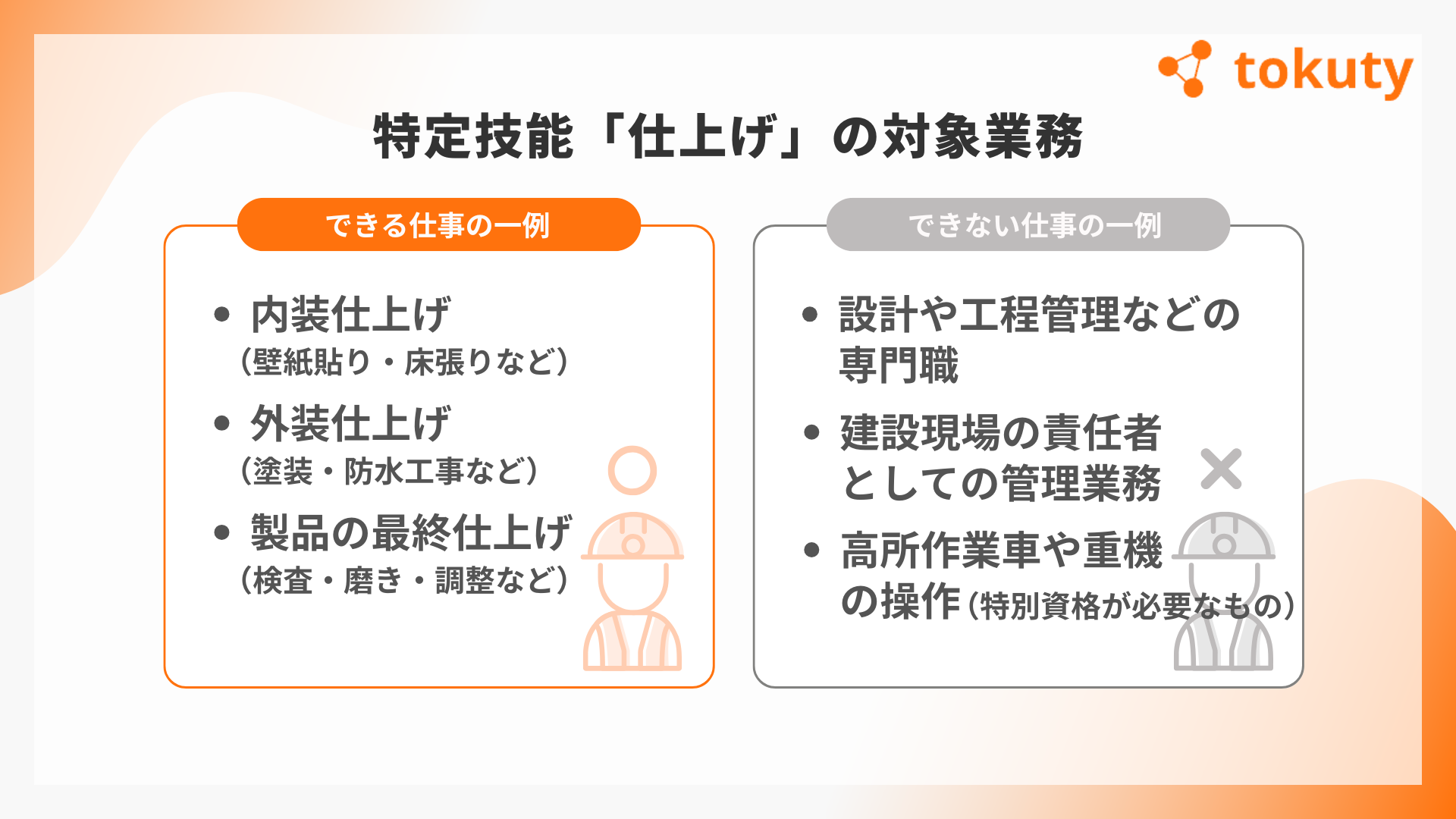 特定技能「仕上げ」の対象業務と仕事内容の画像