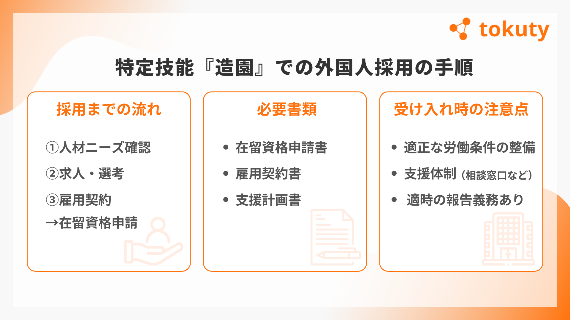 特定技能『造園』での外国人採用の手順の画像