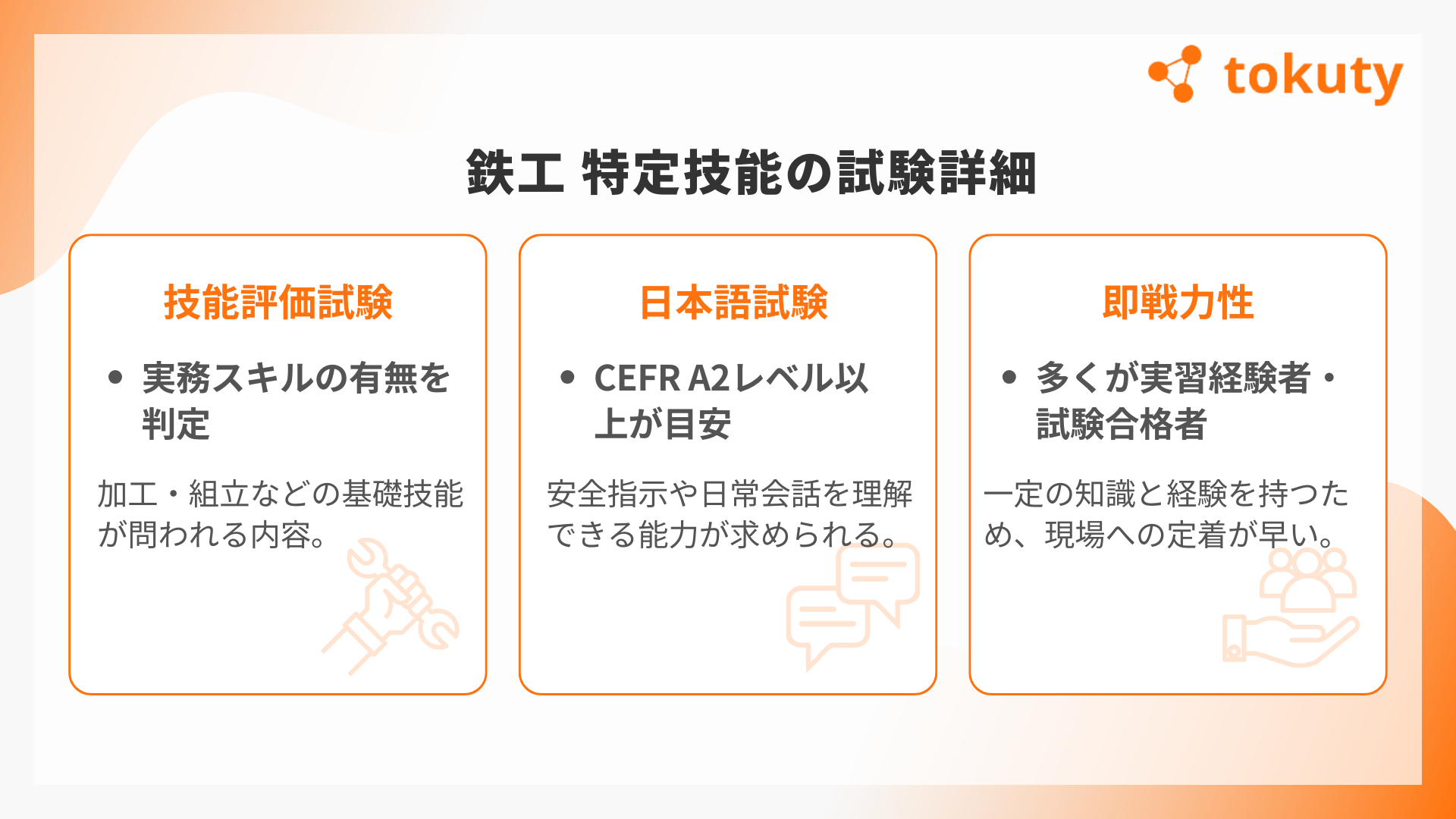 「鉄工」特定技能の試験詳細の画像
